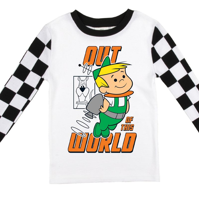 The Jetsons Elroy Out of This World Checker Pattern Youth Boy's Long Sleeve Pajama Set, 4 of 5