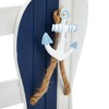 Okuna Outpost Nautical Hooks with Shelf, Decorative Beach Slippers, Wall Hanging Decor with 3 Hooks (13 x 3 x 11 Inches) - 4 of 4