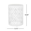 Naysaye Outdoor Patio End Table, Metal Side Table, Decorative Garden Stool for Home Lawn Garden Patio, White, 13.75"*13.75"*18" - 3 of 4