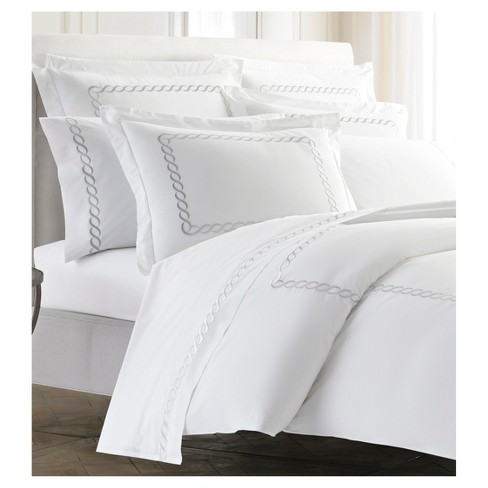 Cable Bedding Duvet Cover King Silver Cassadecor Target