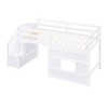 PAGED Twin XL over Queen Size Bunk Bed Modern Simple Wooden Bed Frame with Convertible Design, Guardrails and Ladder - 3 of 4