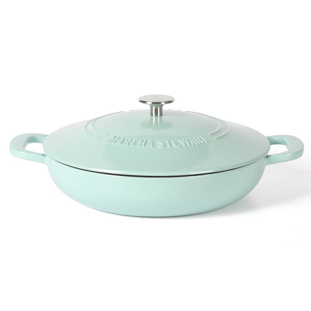 Martha Stewart 3.5qt Enameled Cast Iron Dutch Oven Braiser Martha Blue