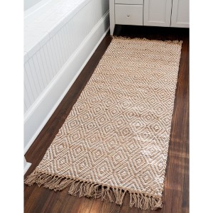 Unique Loom Braided Jute Assam Trellis Indoor Hand Made Fringe Area Rug - 1 of 4