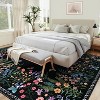 Botanical Area Rug, Washable Non-Slip Large Floral Carpet in Beige for Living Room, Bedroom & Dining Room - 3 of 4