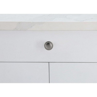 Brushed Nickel Round Mushroom Knob with Mounting Hardware