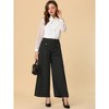 INSPIRE CHIC Women's Wide Leg High Waist Pleated Front Palazzo Pants - 3 of 4
