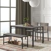 EROMMY Space-Saving Dining Table Set – Featuring a Stylish Faux Marble or Wood Grain Table with Modern Chairs - Grey - 2 of 4