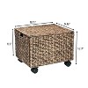 happimess Ashton Classic Farmhouse Handwoven Hyacinth Rolling Filing Basket with Lid and 360 Degree Lockable Wheels - image 2 of 4