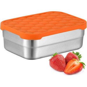 BRINJOY Stainless Steel Lunch Box Container with Leak-Proof Silicone Lid, Food Storage Bento Box for Snacks, Sandwiches, Fruits, Vegetables, 25 oz - 1 of 4