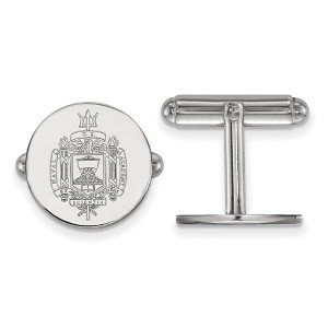 Black Bow Jewelry Sterling Silver Navy Midshipmen NCAA Cuff Links - 1 of 3