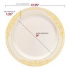 Smarty Had A Party 10.25" Ivory with Gold Harmony Rim Plastic Dinner Plates (120 plates) - 3 of 4