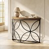 Tribesigns 43.3"Industrial Sofa Table, Narrow Console Table with Floral Design,for Living Room, Entryway, Hallway, Office, Brown & Black - 4 of 4