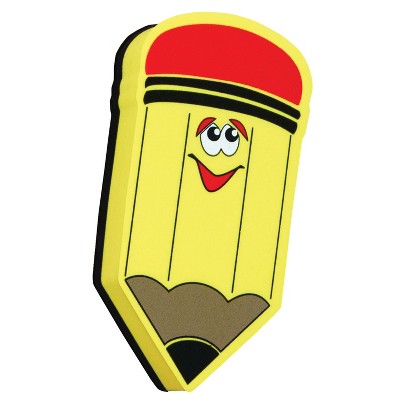 Yellow and Red Magnetic Pencil-Shaped Whiteboard Erasers, Pack of 6