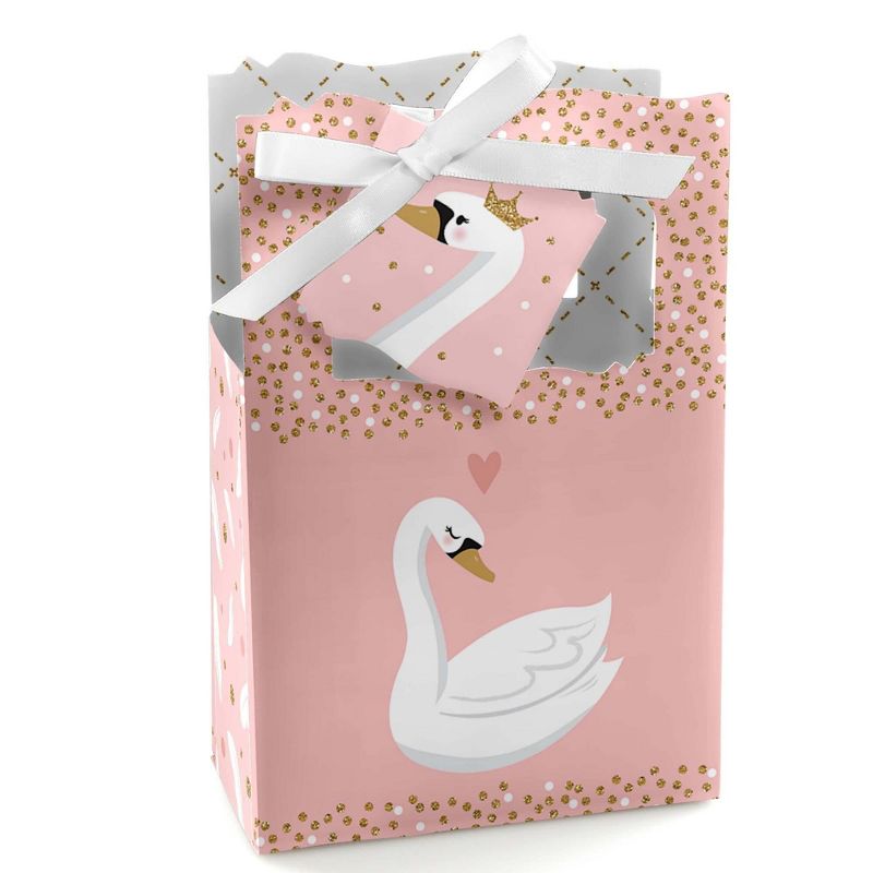 Big Dot of Happiness Swan Soiree - White Swan Baby Shower or Birthday Party Favor Boxes - Set of 12, 1 of 7