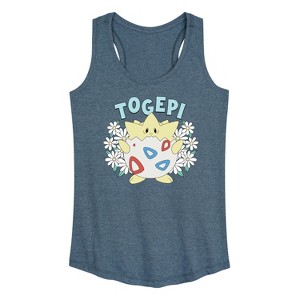 Women's - Pokémon - Floral Togepi Graphic Racerback Tank - 1 of 3