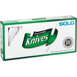 SOLO Heavyweight Plastic Cutlery - Knives, White (Pack of 500) - 1 of 1