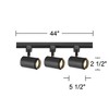 Pro Track 3-Head 10W LED Ceiling Track Light Fixture Kit Floating Canopy Spot Light Dimmable Black Metal Modern Cylinder Kitchen Bathroom 44" Wide - 4 of 4