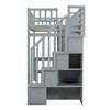 NicBex Twin Size Bunk Bed with Desk Pine Bed Frame with Drawers, Wardrobe, Storage Stairs and Full Length Guardrail, No Box Spring Required - 4 of 4