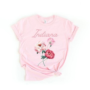 Simply Sage Market Women's Indiana Flower Colorful Short Sleeve Graphic Tee - 1 of 3