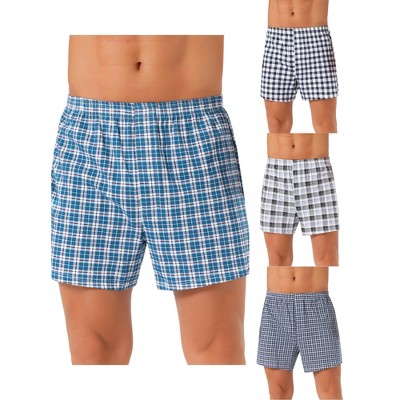 INSPIRE CHIC Men's 4 Pack Classic Plaid Printing Boxer Shorts