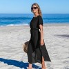 Women's Black Short Sleeve Cover-Up Maxi Dress - Cupshe - 2 of 4