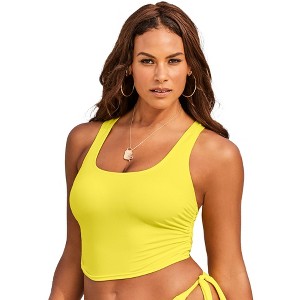 Swimsuits for All Women's Cropped Racerback Tankini Top (Plus Sizes Available) - 1 of 4