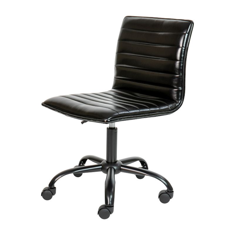 Merrick Lane Home Office Chair Ergonomic Executive Ribbed Low Back Armless Computer Desk Chair - Base, Frame & Border, 1 of 22