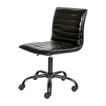 Merrick Lane Home Office Chair Ergonomic Executive Ribbed Low Back Armless Computer Desk Chair - Base, Frame & Border