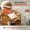 32.6" Round  Coffee Table with Open Storage Shelf, 2-Tier Industrial Circle Wood Center Table - 4 of 4