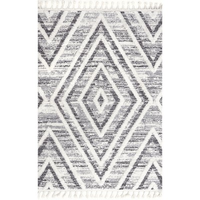 SUSSEXHOME Gray-Blue Color Geometric Trellis Design Cotton Non