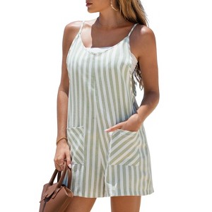 Casual Sleeveless Stripe Spaghetti Neck Jumpsuits