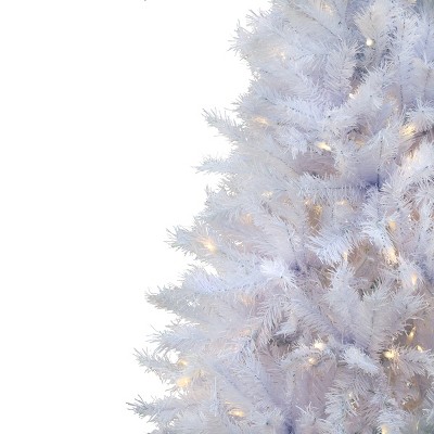 6.5' White Prelit Artificial Christmas Tree with Warm LED Lights