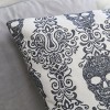 Yukimo 20" Gothic Damask Skull Throw Pillow - Black & White Cotton Linen Blend - Decorative Accent Pillow - 3 of 4
