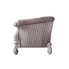52" Versailles Accent Chair Ivory Fabric/Bone White Finish - Acme Furniture: Traditional Crescent Design, No Assembly Required - 4 of 4
