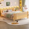 Lycvki Wood Platform Bed with Safety Guardrails and Detachable Fence - 3 of 4