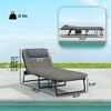 Folding Chaise Lounge Pool Chair with 4-level Reclining Back, Cushion, Side Pocket, Headrest - 3 of 4