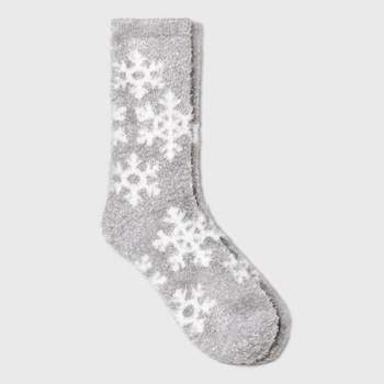 Women's Snowflake Cozy Crew Socks - A New Day™ 4-10