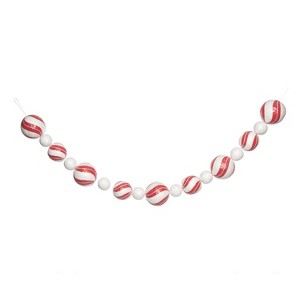 Transpac Large Foam Red and White Garland for Christmas Decoration Indoor Use Artificial Tree Garland Tabletop Decor Gift Giving and Hostess Gifts - 1 of 1