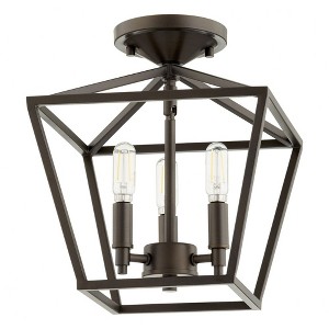 Quorum Lighting Gabriel 3-Light Ceiling Mount, Oiled Bronze, 10.25W x 12H - 1 of 1