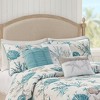 Sapphtopaz Bedding Quilt Set Comforter Set Coastal Style Shell Coral Print Reversible Quilt Set with Throw Pillows - 2 of 4