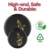 Smarty Had A Party 10" Black w/ Gold Floral Round Plastic Dinner Plates - 120 pcs - 4 of 4