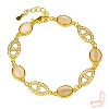 Gold Copper Crystal & Cat's - Eye Themed Modern Women's Bracelet - 3 of 4