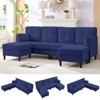 Mjkone Corduroy U-Shape Modular Convertible Sectional Sofa Couch,Upholstered 4-Seater Sofa with Movable Ottoman - 2 of 4