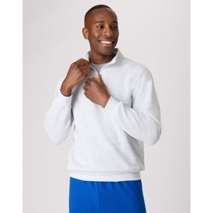 Hanes EcoSmart Men's Fleece Quarter-Zip Pullover Ash S : Target