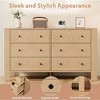 Fluted 6 Drawer Dresser with Faux Marble Top, Modern Chest of Drawers for Bedroom, Entryway - 4 of 4