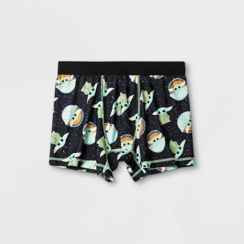 Men S Star Wars The Mandalorian Baby Yoda Boxer Briefs Black Target