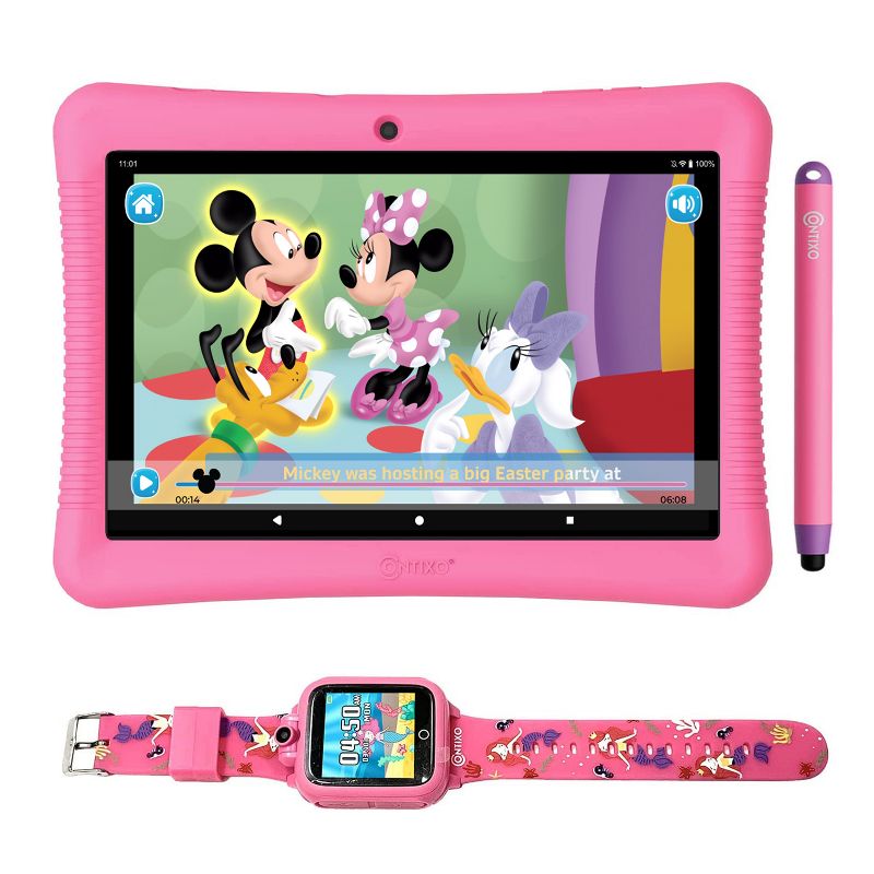 Contixo 10" Android Kids Tablet 64gb, 80+ Disney Storybooks & Stickers, Kid-proof Case With Kickstand & Stylus, with Kids Watch (2023 Model), 1 of 17