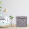 Vintiquewise Decorative Grey Foldable Cube Ottoman Stools  for Living Room, Bedroom, Dining, Playroom or Office - image 3 of 4