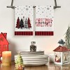4-Pack Christmas Kitchen Towels with Red Black Buffalo Plaid Design, Seasonal Winter Decoration Han - 3 of 4