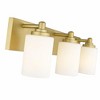 Soledad 3-Light Vanity Light - Minimalist Steel Design with Chic White Glass Shades - 3 of 4